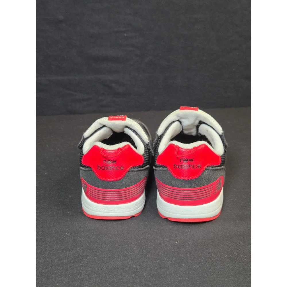 New Balance 515 Kids Sneakers Black Red Hook Loop NW515KBR Size 9 US